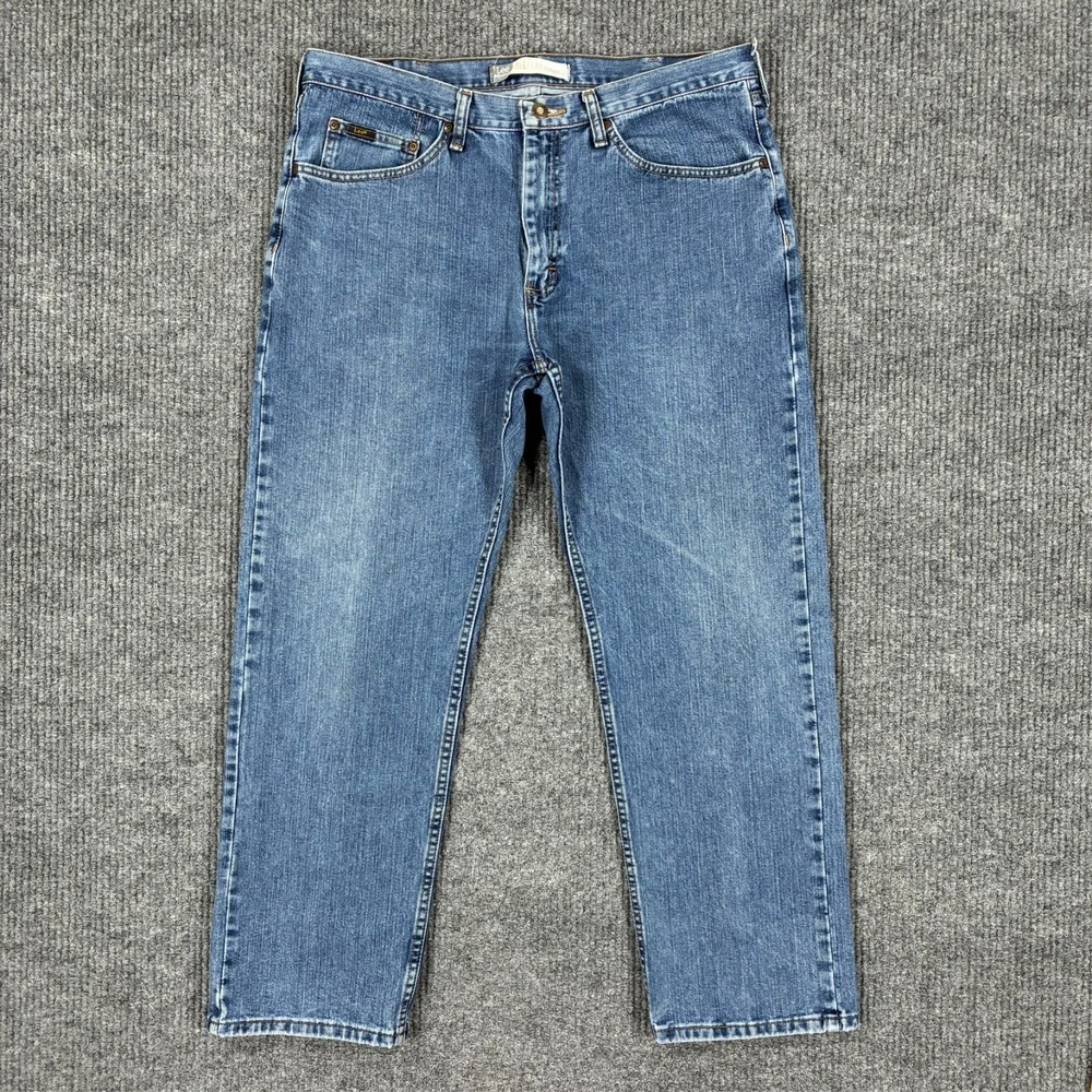 Lee Premium Regular Straight Leg Jeans Mens‎ Size 36x30 Blue Denim Classic Fit
